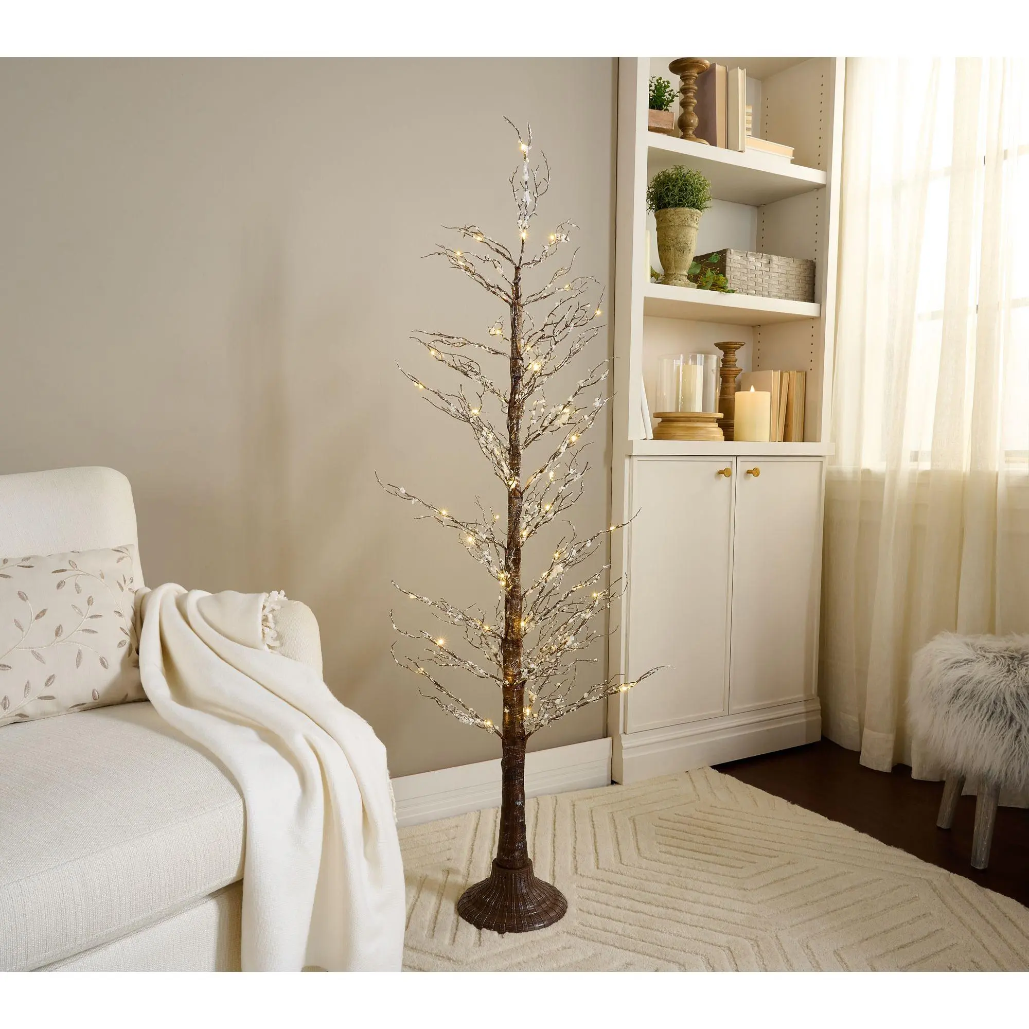 5' Illuminated Snow-Kissed Multi-Branch Tree by Valerie