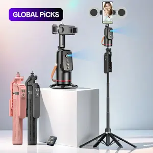 5-In-1 Smart Face Tracking Gimbal with Tripod, Wireless Selfie Remote, Light, Auto Rotation, Phone Stabilizer, Video Camera Accessory Kit #GLOBAL PICKS