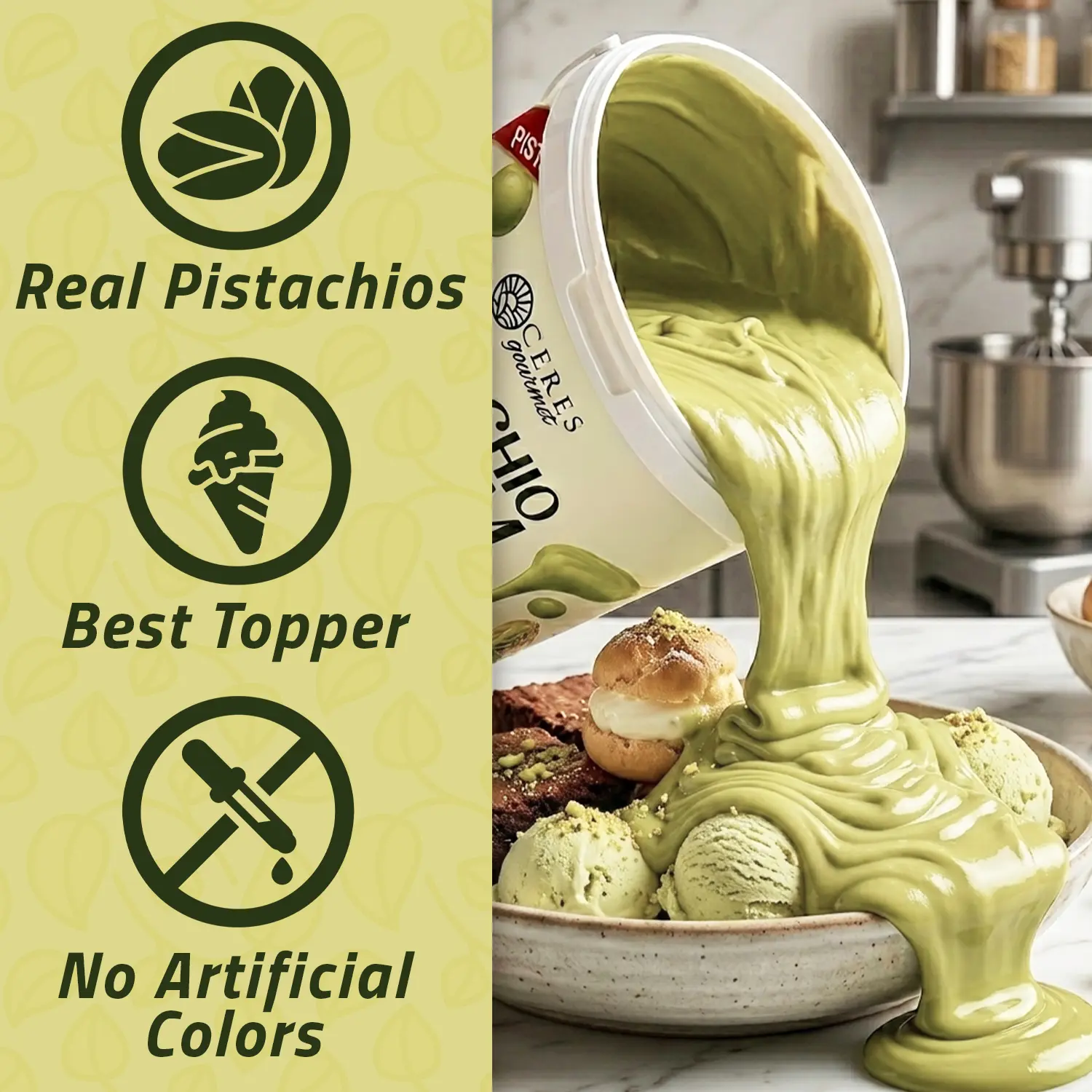 Pistachio Cream Spread 2.2 lb – Premium Antep Pistachio Filling for Dubai Chocolate Bars, Brownies & Pastry | Professional Grade Smooth Pistachio Butter Spread