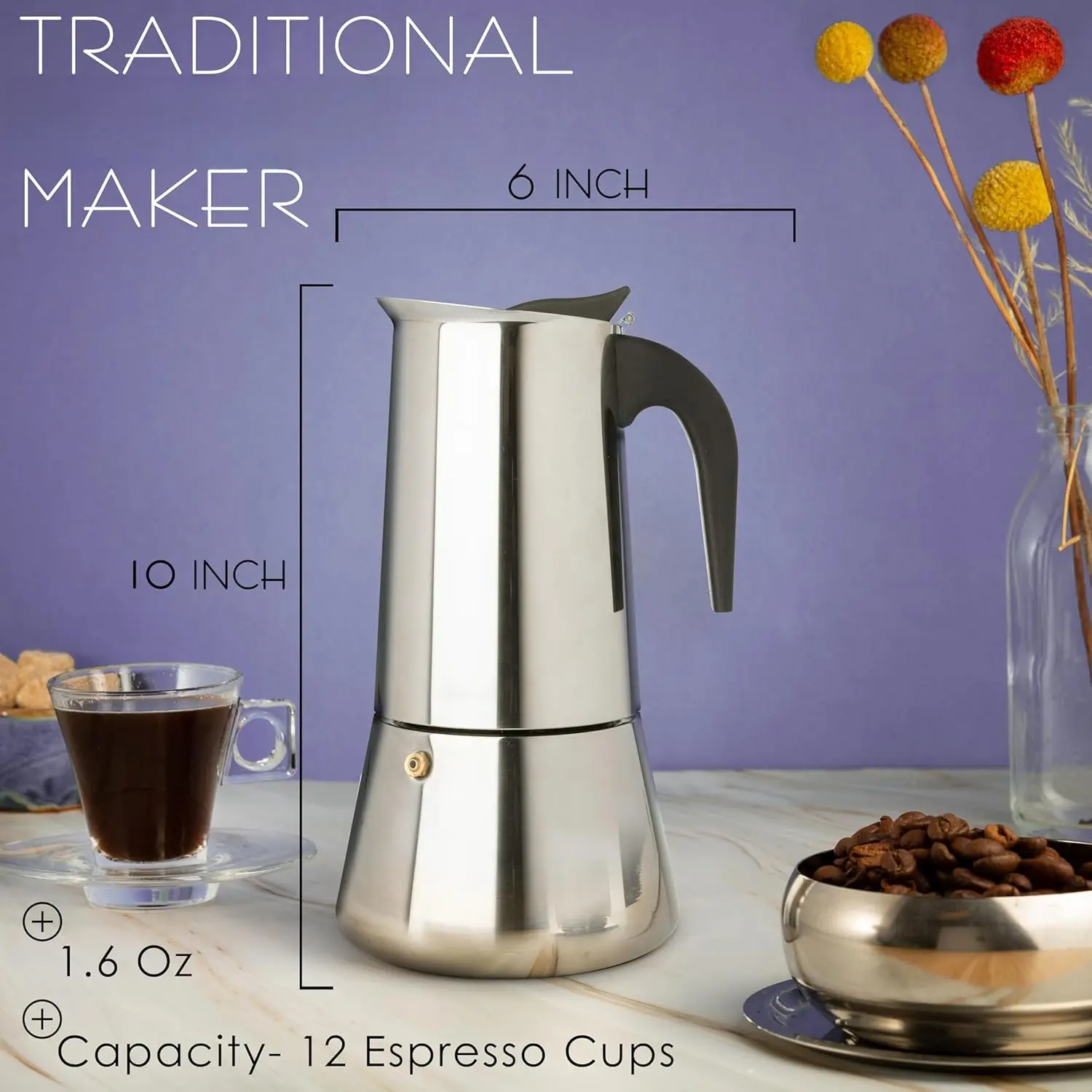 12 Cup Greca Stovetop Espresso Pot 600ml/20oz, Moka Pot with Coffee  Percolator Design, Stainless Steel Stove Top Coffee Maker for Camping or  Use,Italian Stovetop Espresso Maker - TikTok Shop