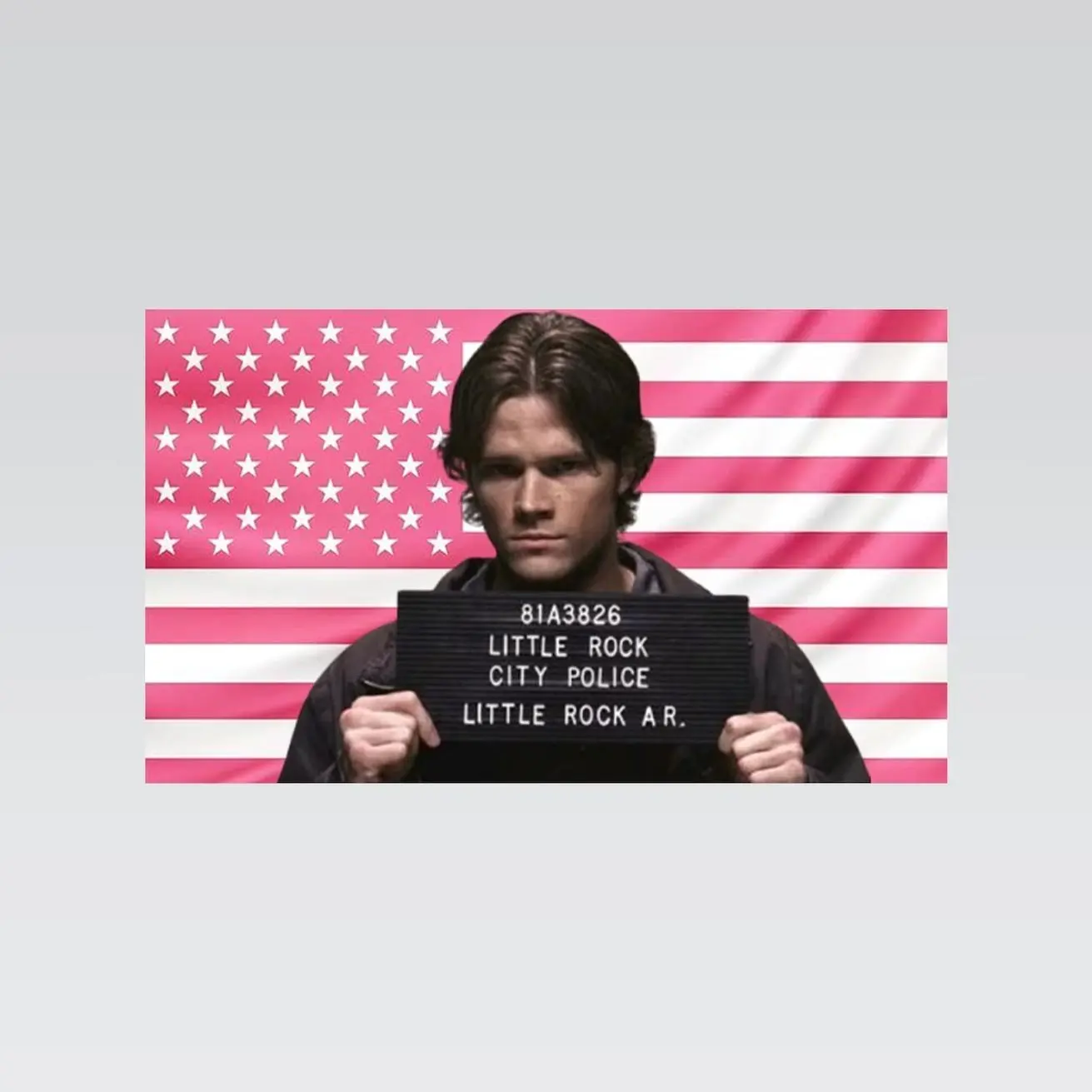 Sam Winchester Pink American Flag Tapestry – Supernatural Wall Art Decor | TV Show Fan Flag | Aesthetic Pink Bedroom Decor Lightweight Indoor Wall Art