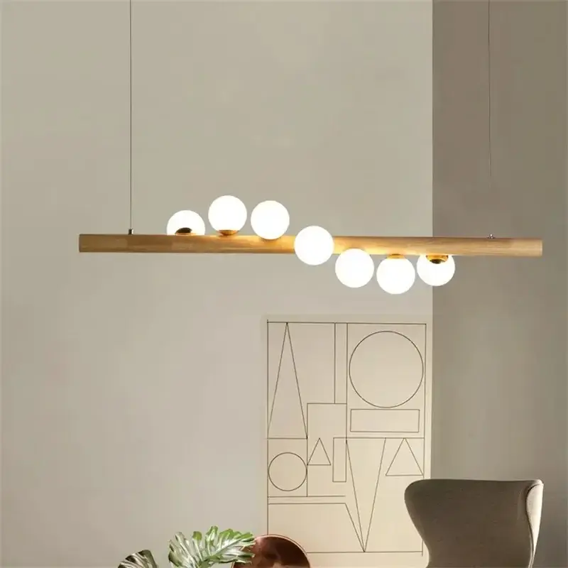 Hoamry Modern Linear Kitchen Island Pendant Light Glass Globe 7-Light Hoamry Modern Linear Kitchen Island Pendant Light Glass Globe 7-Light