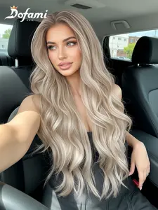 30 Inch Platinum Long Curly Lace Wig, Seamless No Glue Lace Inner Net, Lightweight Breathable High Temperature Fiber, Daily Wear Hairstyle, Glueless HD Wigs