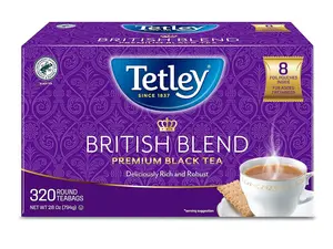 Tetley British Blend Premium Black Tea, 320 Teabags, Rainforest Alliance Certified