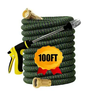 Multifunctional Telescopic Car Wash Set - With High-Pressure Nozzle - Metal Connector and Rubber Hose - Suitable for Gardening, Car Washing, and Pet Bathing - American Standard Thread - Pressure Washer Nozzle