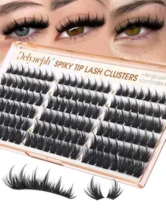 Manga Lash Clusters with Spikes Anime Eyelash Clusters Spiky Wet Cluster Eyelash Extensions Wispy Lashes Clusters Soft Thin Band Individual Lashes Clusters by Delyneph