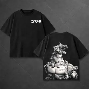 Retro Mechagodzilla Godzilla Tee, Japanese Kaiju Graphic Tee, Vintage Streetwear Anime Monster Shirt, Cool Back Print Oversized Style, Gift for Godzilla Fan, Kaiju Lover Shirt, Japanese Text Tee, Retro Mecha Godzilla Graphic T-Shirt, Unisex Streetwear