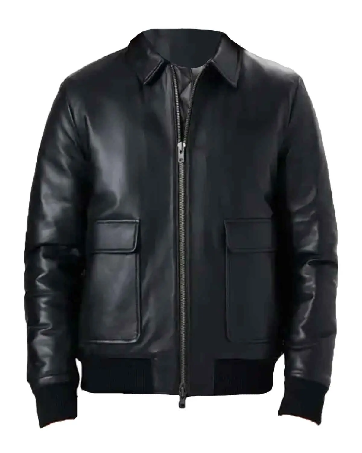MotorCycleJackets Men’s Black Bomber Style Leather Jacket