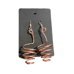 Copper wire earrings/swirl