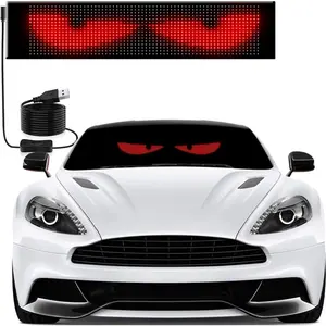 Devil's Eye:14.72"x3.62" Programmable ojos led para carro Windshield Display for Sedans, SUVs & Medium  - USB- LED Matrix Panel, Remote/App Control, Custom