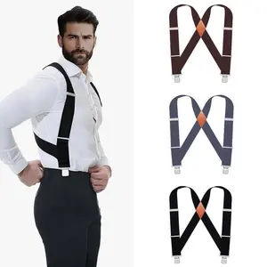 Men’s heavy-duty wide side clip suspenders—perfect for work, Christmas, and outdoor adventure; cool and handsome style; a men’s belt that fits well.