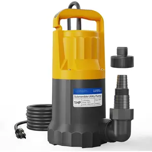 1HP Sump Pump, 4345GPH Submersible Water Pump for Water Removal in Hot Tubs, Pools, Basements, and Garden Ponds