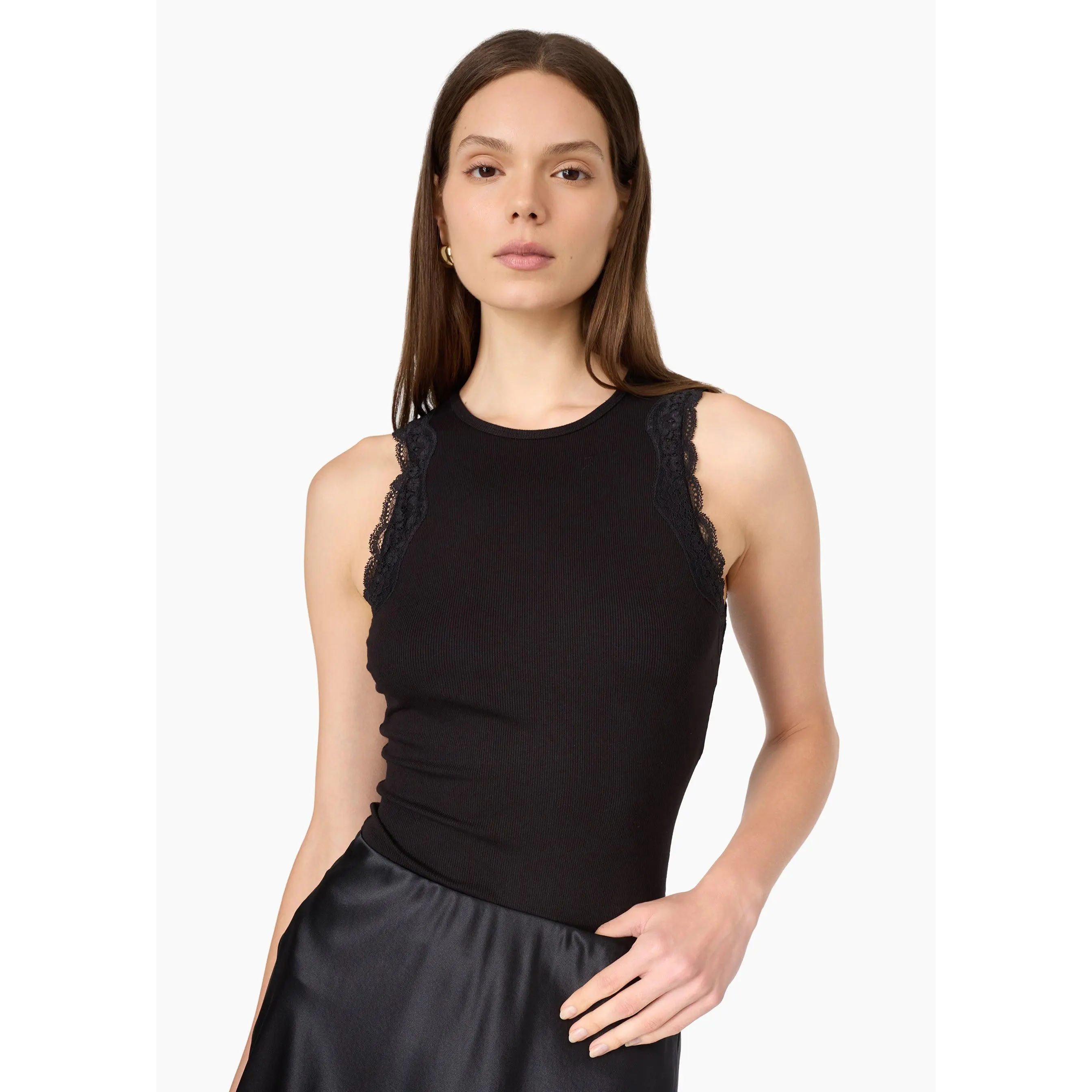 Rian Rib Knit Tank Black