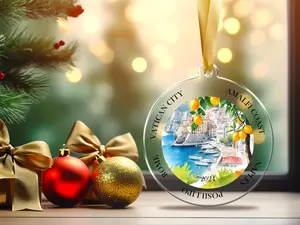 Personalized Italy Ornament, Italy Christmas, Italian Ornament, Travel Souvenir, Vacation ornament Italia, Italy Souvenir, Amalfi Coast.