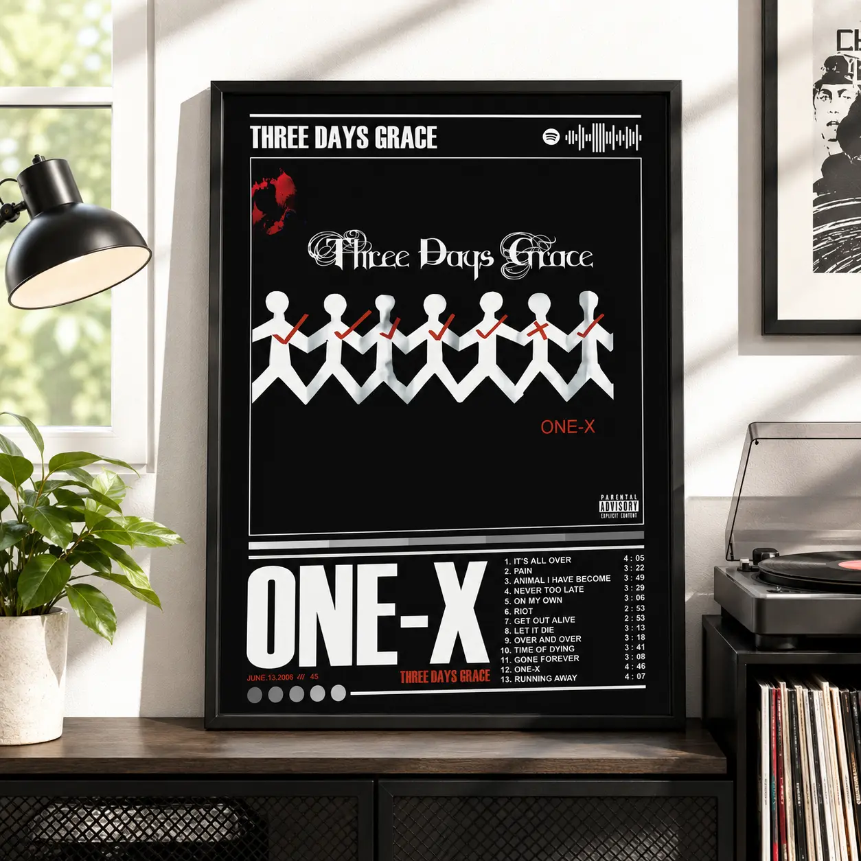 Three Days Grace ONE-X Canvas Poster | Minimalist Rock  Wall Art for Bedroom, Living Room & Home Decor