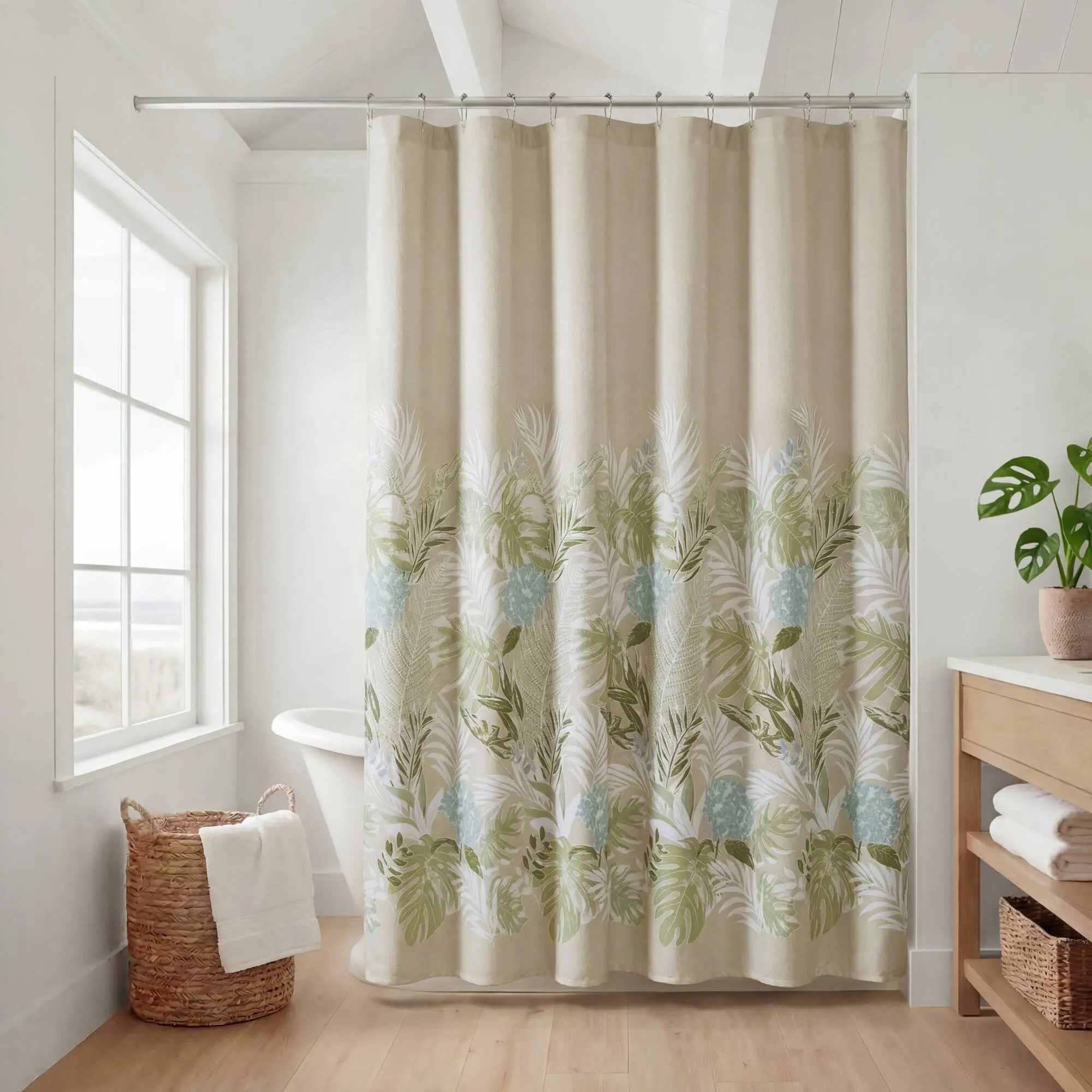 72x72 Inch Taupe Shower Curtain, Water-Repellent Fabric with Rustproof Grommets, Machine Washable, Standard Size for Bathtub and Shower Stall, Hotel Quality Privacy Liner, 1 Piece