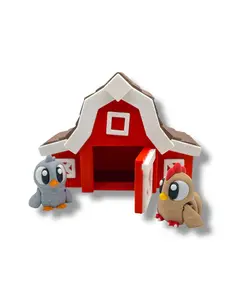 Adorable Barn with Duck & Chicken – 5” Storage Container Set Decor Goft