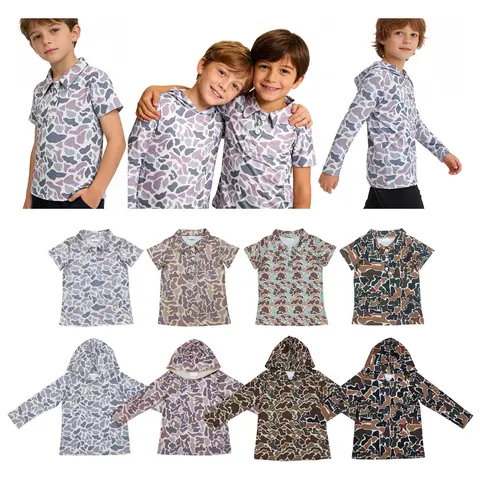 Baby Boy Camouflage Casual Pullover Hoodie - Soft Spandex Cotton Blend Long Sleeve Sweatshirt with Kangaroo Pocket, Crew Neck, Kids Clothing Boys for Hunting