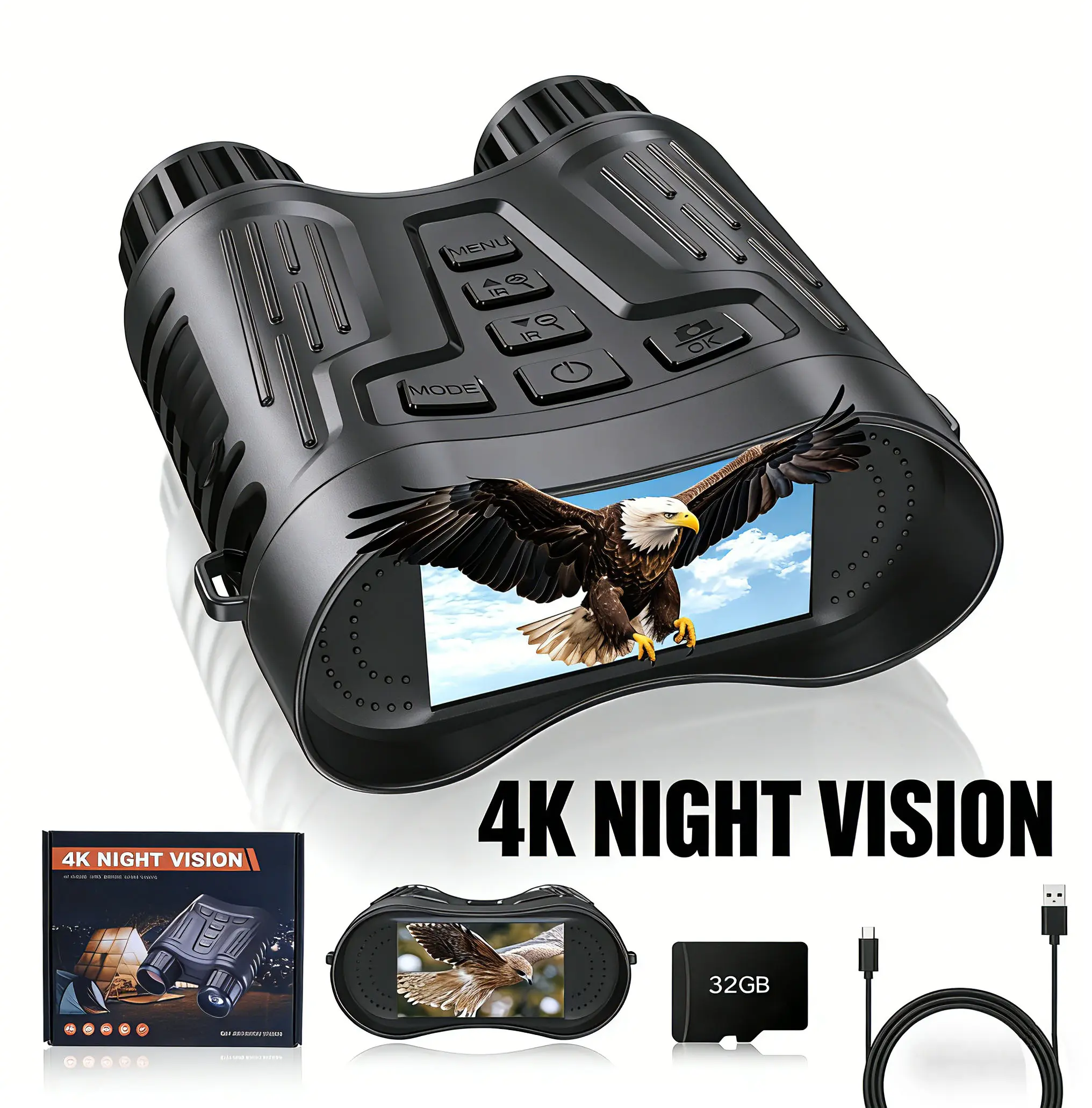 Top Gift for Guys: 36MP Photo 4K Video Night Vision Goggles Hiking