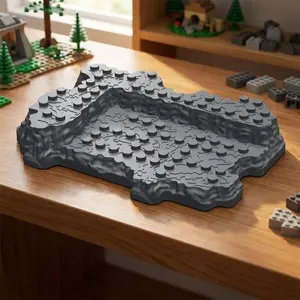 F01 Rockery Base MOC Building Blocks, DIY Scene Landscape Accessory, Realistic Rock Display Stand, Compatible with Minifigures, Educational Assemble Toy, Perfect for MOC Creation, Nice Birthday & Festival Gift for Children and Building Lovers