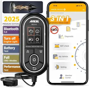 ANCEL BD310 Bluetooth OBD2 Scanner, 3 in 1 Car Diagnostic Tool Check Engine Light Code Reader for Android & iPhone, App Based OBDII, Wireless Automotive Gauge Car Scanner, Heads-up Display