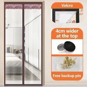 Magnetic Door Curtain No Drilling, Automatic Closing Privacy Screen, Fly and Mosquito Proof, Home Use, Easy Installation, Durable Design