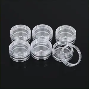 6/50pcs Transparent Plastic Sample Bottles, Cream Bottles Mini Cosmetic Container Jars, Clear Storage Jar, Suitable for Nail Art Ornaments Powder Storage and Lip Balm Dispensing