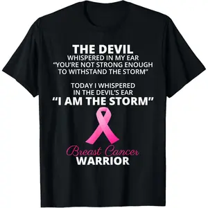 100% Cotton I AM THE STORM Breast Cancer Warrior Women's Men's T-Shirt T-Shirt
