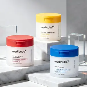 Medicube 3-in-1 Exfoliating Toner Pads Set Zero Pore Pad Kojic Acid Turmeric Pad Red Succinic Acid Panthenol Pad Niacinamide AHA BHA Glycolic Salicylic Acid Daily Facial Care Korean Beauty Bundle