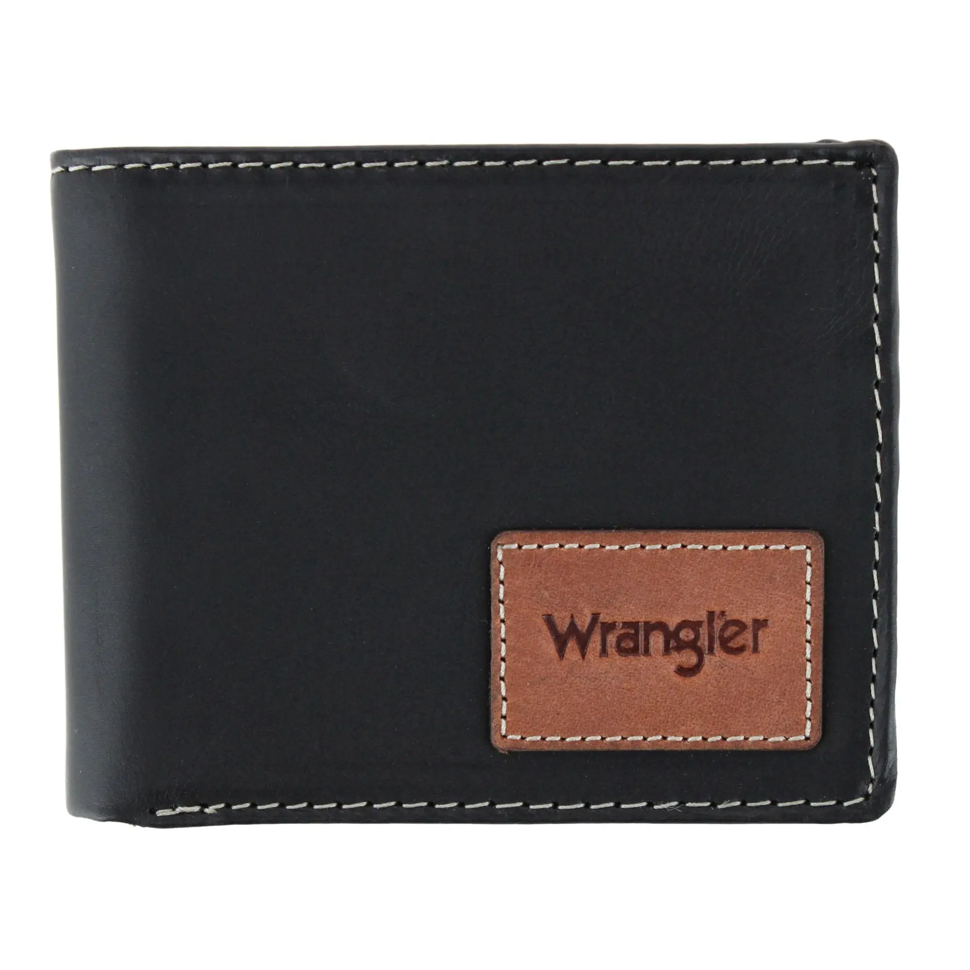 Wrangler Men's Leather Bifold Wallet with Tracker Tag Pocket, Bifold Wallets