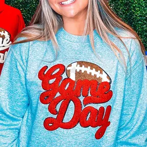 Red Game Day Football Chenille Patch