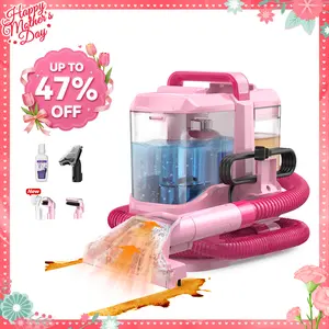 [Mother's Day Gifts] Upholstery Carpet Vacuum Cleaner, 18KPa Suction Spot Cleaning Machine for Pet Stains, Carpets, Sofa, Car Seats, Mattress, with 3 Multipurpose Cleaning Tools, 6'' Deep Cleaning Brush | Portable 3-in-1 Little Pink C9S