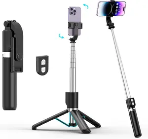 Reinforced Selfie Stick with Remote, Cell Phone Tripod Holder for iPhone, Galaxy, Z Flip, OnePlus, Travel Phone Mount for Filming Video Recording