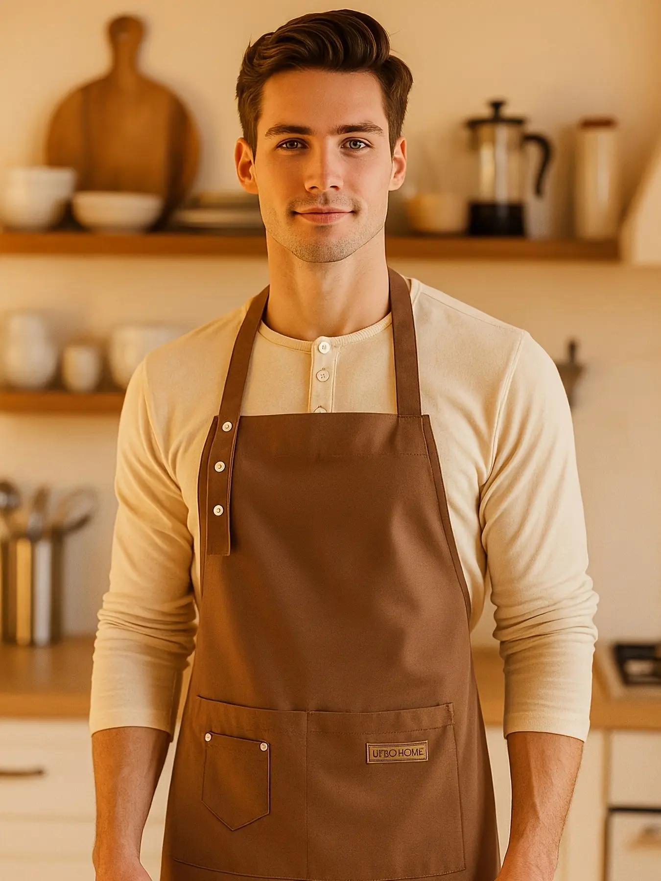 Artist & Chef Apron - Professional Painting, Pottery & Baking Apron with Adjustable Buckle Straps & Utility Pockets, Perfect Valentine's Day & Christmas Gift for Couples