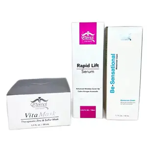 Skin Beauty Glow and Repair Skin Care Set with Rapid Lift Serum, Be Sensational Moisturizer Cream, and VitaMask Therapeutic Zinc Sulfur Mask Hydrate Moisturizing