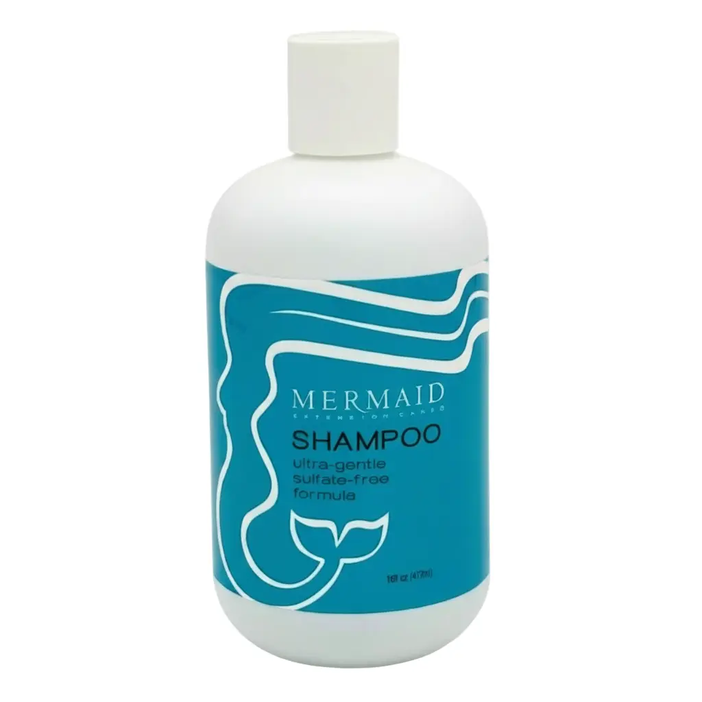 Mermaid Extension Care Ultra-Gentle Sulfate-Free Hair Extension Shampoo 16oz Vegan Cruelty-Free Formula for Tape In Extensions