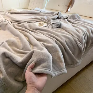 Class A Milk Velvet Blanket Coral Fleece Throw Flannel Student Dormitory Machine Washable Thickened Sofa Summer Blanket Soft Cozy Versatile