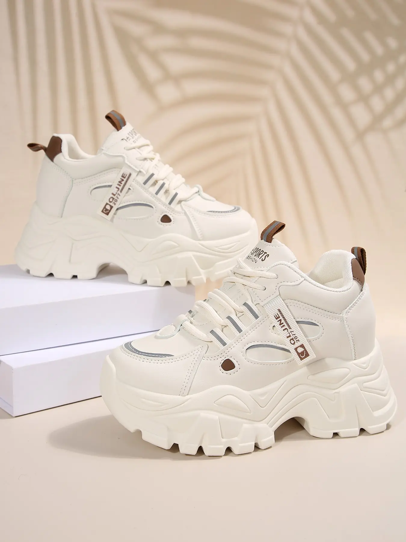 Women's Low Top Sneakers, Low Ankle Trainers, PU Leather Round Toe Casual Fashion Shoes, Hidden Wedge Sole, Medium Width, All Seasons, Comfortable & Stylish
