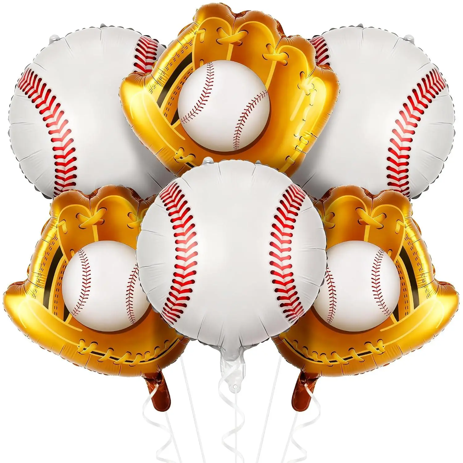 Baseball Balloons Set Baseball & Glove Foil Balloons Sports Theme Balloon Bouquet For Birthday Party Decorations