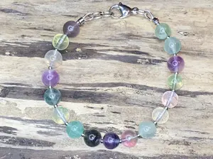 Steel series bracelet - Focus (Rainbow Flourite)