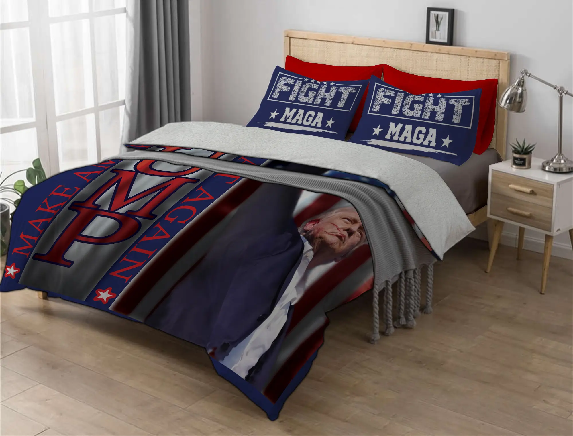 Trump MAGA Design #1 Super Soft Sherpa Comforter 3-Piece Set