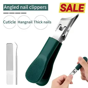 Three sets of eagle beak beveled nail clippers household multifunctional large opening anti-splash nail clippers set of high-grade thick hard manicure clippers White, black, green, and orange 4 colors are shipped randomly