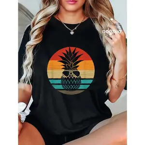 100% Cotton Pineapple Retro Style Vintage T-Shirt Pineapple Accessories & Clothing Gifts Women Men