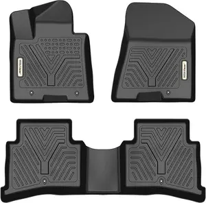 YITAMOTOR Floor Mats Compatible with 2017-2022 Kia Sportage / 2019-2021 Hyundai Tucson, Custom Fit Black TPE Floor Liners, 1st & 2nd Row All-Weather Protection car  floor  mats