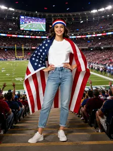 3-piece game day fashion set - a loud cheering and cool-wearing flag cape set