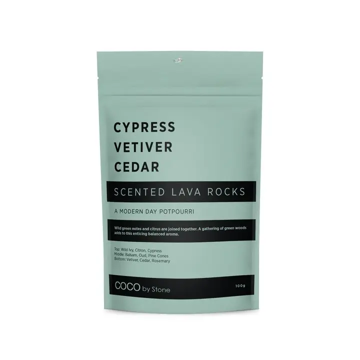 Coco by Stone Scented Lava Rocks Cypress Vetiver Cedar Solid Modern Day Potpourri Long Lasting Fragrance Non Toxic 100g