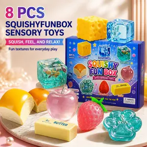 8-Piece Set Mystery Squishy Box, Blind Box Malt Sugar Stress Relief Fidget Toys, Sensory Bundle, Creative Slow-Return Squishy, Party Gift, 8 Different Styles