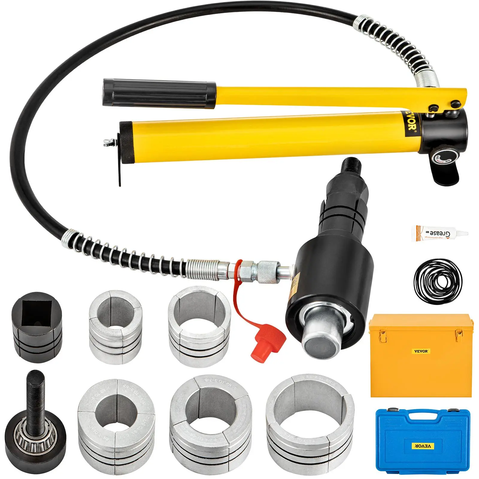 VEVOR Manual Hydraulic Exhaust Pipe Expander with Chuck, 1-5/8" to 4-1/4" Expansion Range, 10T Heavy-Duty Stretcher, 4 Dies, 2 Storage Cases, Easy Install/Operate for Car Repair Copper/Aluminum Tubes (DealsForYouDays)