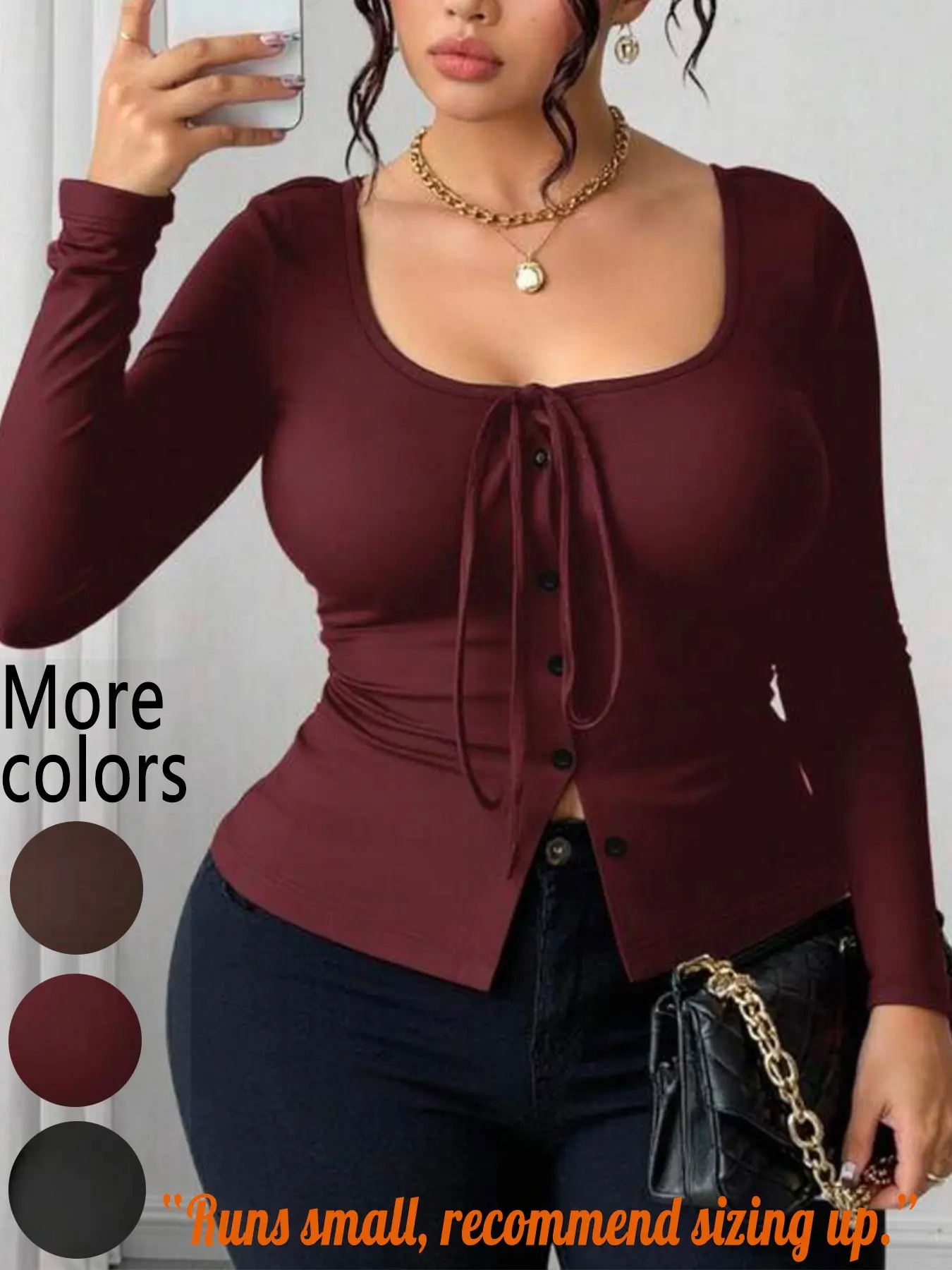 tiktok front tie top - TikTok Shop