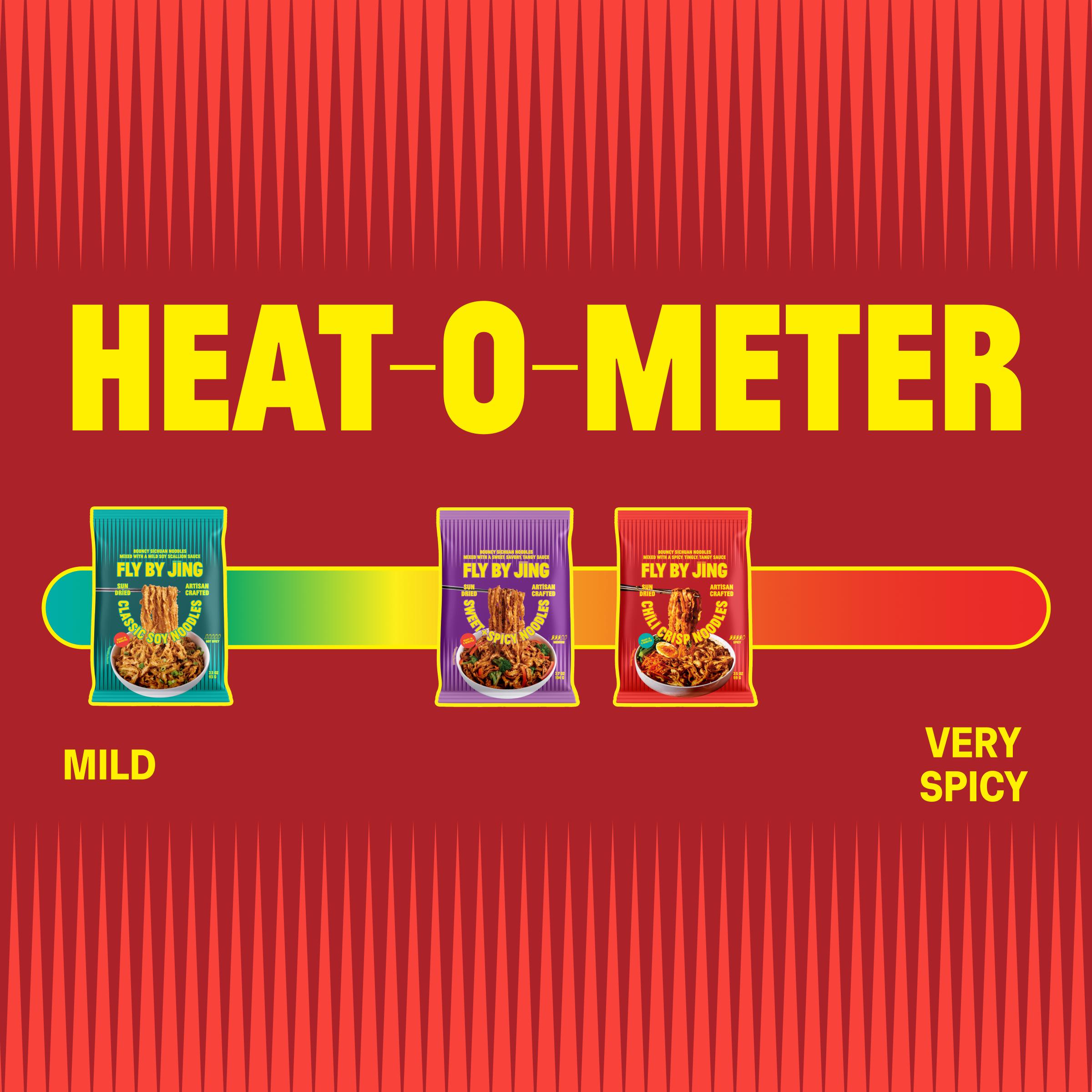 Fly By Jing Sweet + Spicy Instant Noodles 6 Pack – Medium Spicy, Tangy & Sweet, High Protein, Vegan & Non-GMO